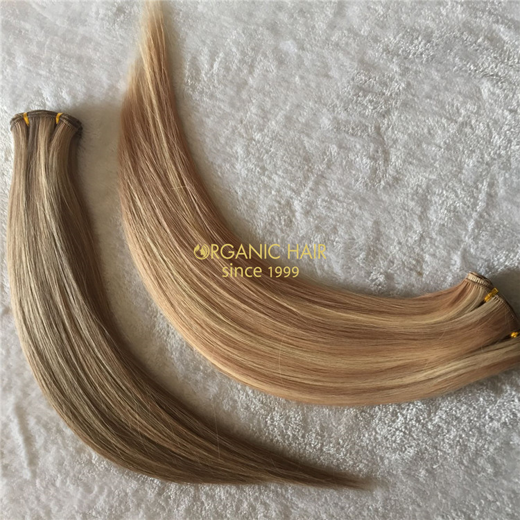 Human hand tied weft hair extensions on sale X140